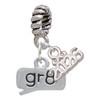 Silver Plated Text Chat - gr8 - Great - Silver Plated Twist Rope Bead Charm Dangle with Mini Year 2026: Year to Remember Jewelry Gift - Celebrations