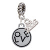 Silver Plated Love in Circle - Silver Plated Twist Rope Bead Charm Dangle with Mini Year 2026: Year to Remember Jewelry Gift - Celebrations