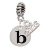 Silver Plated Disc Initial - b - Silver Plated Twist Rope Bead Charm Dangle with Mini Year 2026: Year to Remember Jewelry Gift - Celebrations