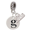 Silver Plated Disc Initial - g - Silver Plated Twist Rope Bead Charm Dangle with Mini Year 2026: Year to Remember Jewelry Gift - Celebrations