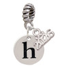 Silver Plated Disc Initial - h - Silver Plated Twist Rope Bead Charm Dangle with Mini Year 2026: Year to Remember Jewelry Gift - Celebrations