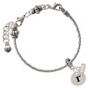 Silver Plated Disc Initial - r - Silver Plated Twist Rope Bead Charm Dangle with Mini Year 2026 on a large hole bead bracelet Jewelry Ideas and Examples