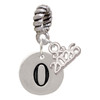 Silver Plated Disc Number - 0 - Silver Plated Twist Rope Bead Charm Dangle with Mini Year 2026: Year to Remember Jewelry Gift - Celebrations