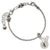Silver Plated Disc Number - 4 - Silver Plated Twist Rope Bead Charm Dangle with Mini Year 2026 on a large hole bead bracelet Jewelry Ideas and Examples