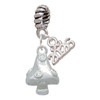 Silver Plated 3-D Mushroom with Clear Crystals - Silver Plated Twist Rope Bead Charm Dangle with Mini Year 2026: Year to Remember Jewelry Gift - Celebrations