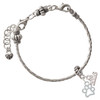 Silver Plated Small Open Paw - Silver Plated Twist Rope Bead Charm Dangle with Mini Year 2026 on a large hole bead bracelet Jewelry Ideas and Examples