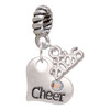 Silver Plated Cheer Heart with AB Crystal - Silver Plated Twist Rope Bead Charm Dangle with Mini Year 2026: Year to Remember Jewelry Gift - Celebrations