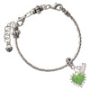 Silver Plated Lime Green Giraffe Print Heart - Silver Plated Twist Rope Bead Charm Dangle with Mini Year 2026 on a large hole bead bracelet Jewelry Ideas and Examples