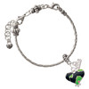 Silver Plated Lime Green Large Cheetah Print Heart - Silver Plated Twist Rope Bead Charm Dangle with Mini Year 2026 on a large hole bead bracelet Jewelry Ideas and Examples
