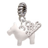 Silver Plated Flat Scottie Dog - Silver Plated Twist Rope Bead Charm Dangle with Mini Year 2026: Year to Remember Jewelry Gift - Celebrations