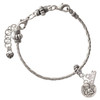 Silver Plated Small Raphael Angel on Disc - Silver Plated Twist Rope Bead Charm Dangle with Mini Year 2026 on a large hole bead bracelet Jewelry Ideas and Examples