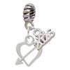 Silver Plated Open Cupid's Heart - Silver Plated Twist Rope Bead Charm Dangle with Mini Year 2026: Year to Remember Jewelry Gift - Celebrations