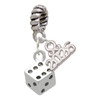 Silver Plated Dice - Silver Plated Twist Rope Bead Charm Dangle with Mini Year 2026: Year to Remember Jewelry Gift - Celebrations