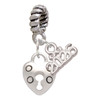 Silver Plated Small Heart Lock with Keyhole - Silver Plated Twist Rope Bead Charm Dangle with Mini Year 2026: Year to Remember Jewelry Gift - Celebrations