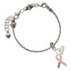 Pink Ribbon ''Help'' - Silver Plated Twist Rope Bead Charm Dangle with Mini Year 2026 on a large hole bead bracelet Jewelry Ideas and Examples