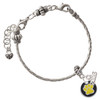 Silver Plated Yellow Paw on Black Disc - Silver Plated Twist Rope Bead Charm Dangle with Mini Year 2026 on a large hole bead bracelet Jewelry Ideas and Examples