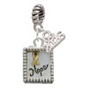 Two-tone Shadow Box ''Hope'' with Ribbon - Silver Plated Twist Rope Bead Charm Dangle with Mini Year 2026: Year to Remember Jewelry Gift - Celebrations
