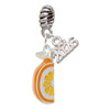 3-D Enamel Orange Slice - Silver Plated Twist Rope Bead Charm Dangle with Mini Year 2026: Year to Remember Jewelry Gift - Celebrations
