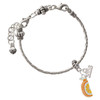 3-D Enamel Orange Slice - Silver Plated Twist Rope Bead Charm Dangle with Mini Year 2026 on a large hole bead bracelet Jewelry Ideas and Examples