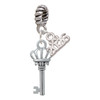 Silver Plated Crown Key - Silver Plated Twist Rope Bead Charm Dangle with Mini Year 2026: Year to Remember Jewelry Gift - Celebrations