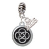 Silver Plated Celtic Knot in Black Circle - Silver Plated Twist Rope Bead Charm Dangle with Mini Year 2026: Year to Remember Jewelry Gift - Celebrations
