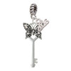 Silver Plated Antiqued Butterfly Key with AB Crystals - Silver Plated Twist Rope Bead Charm Dangle with Mini Year 2026: Year to Remember Jewelry Gift - Celebrations