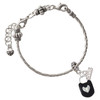 Silver Plated Black Enamel Lock with Clear Crystals - Silver Plated Twist Rope Bead Charm Dangle with Mini Year 2026 on a large hole bead bracelet Jewelry Ideas and Examples