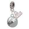 Silver Plated Faith Disc with Cutout Flower - Silver Plated Twist Rope Bead Charm Dangle with Mini Year 2026: Year to Remember Jewelry Gift - Celebrations