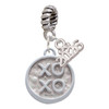 Silver Plated XOXO - Round Seal - Silver Plated Twist Rope Bead Charm Dangle with Mini Year 2026: Year to Remember Jewelry Gift - Celebrations