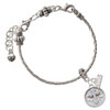Silver Plated Botonee Cross - Round Seal - Silver Plated Twist Rope Bead Charm Dangle with Mini Year 2026 on a large hole bead bracelet Jewelry Ideas and Examples