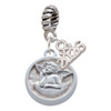 Silver Plated Raphael Angel - Round Seal - Silver Plated Twist Rope Bead Charm Dangle with Mini Year 2026: Year to Remember Jewelry Gift - Celebrations