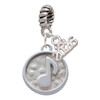 Silver Plated Music Note - Round Seal - Silver Plated Twist Rope Bead Charm Dangle with Mini Year 2026: Year to Remember Jewelry Gift - Celebrations