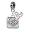 Silver Plated Celtic Knot Heart - Square Seal - Silver Plated Twist Rope Bead Charm Dangle with Mini Year 2026: Year to Remember Jewelry Gift - Celebrations