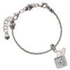 Silver Plated Love Square - Square Seal - Silver Plated Twist Rope Bead Charm Dangle with Mini Year 2026 on a large hole bead bracelet Jewelry Ideas and Examples