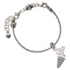 Silver Plated 3-D Resin Vanilla Ice Cream Cone with Crystals - Silver Plated Twist Rope Bead Charm Dangle with Mini Year 2026 on a large hole bead bracelet Jewelry Ideas and Examples