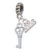 Silver Plated Mini Open Peace Heart Key - Silver Plated Twist Rope Bead Charm Dangle with Mini Year 2026: Year to Remember Jewelry Gift - Celebrations