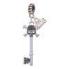 Silver Plated Antiqued Beaded Skull Key - Silver Plated Twist Rope Bead Charm Dangle with Mini Year 2026: Year to Remember Jewelry Gift - Celebrations