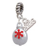 Silver Plated Ornament with Red Snowflake - Silver Plated Twist Rope Bead Charm Dangle with Mini Year 2026: Year to Remember Jewelry Gift - Celebrations
