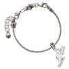 Silver Plated 3-D White Ice Skate - Silver Plated Twist Rope Bead Charm Dangle with Mini Year 2026 on a large hole bead bracelet Jewelry Ideas and Examples