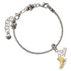 Two-tone 3-D Ice Skate - Silver Plated Twist Rope Bead Charm Dangle with Mini Year 2026 on a large hole bead bracelet Jewelry Ideas and Examples