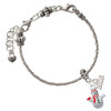 Silver Plated Snowman with Red Scarf - Silver Plated Twist Rope Bead Charm Dangle with Mini Year 2026 on a large hole bead bracelet Jewelry Ideas and Examples