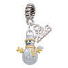 Two-tone Snowman with Crystal Buttons - Silver Plated Twist Rope Bead Charm Dangle with Mini Year 2026: Year to Remember Jewelry Gift - Celebrations