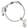 Two-tone Snowman with Crystal Buttons - Silver Plated Twist Rope Bead Charm Dangle with Mini Year 2026 on a large hole bead bracelet Jewelry Ideas and Examples