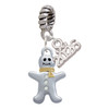 Two-tone Gingerbread Man with Crystal Buttons - Silver Plated Twist Rope Bead Charm Dangle with Mini Year 2026: Year to Remember Jewelry Gift - Celebrations