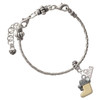 Two-tone 3-D Stocking with Clear Crystal - Silver Plated Twist Rope Bead Charm Dangle with Mini Year 2026 on a large hole bead bracelet Jewelry Ideas and Examples