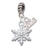 White Snowflake with Clear Crystal - Silver Plated Twist Rope Bead Charm Dangle with Mini Year 2026: Year to Remember Jewelry Gift - Celebrations