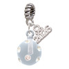 Silver Plated 3-D Frosted Clear Resin Ornament with Crystals - Silver Plated Twist Rope Bead Charm Dangle with Mini Year 2026: Year to Remember Jewelry Gift - Celebrations