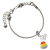 Silver Plated 3-D Enamel Candy Corn - Silver Plated Twist Rope Bead Charm Dangle with Mini Year 2026 on a large hole bead bracelet Jewelry Ideas and Examples