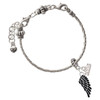 Silver Plated Medium Black Enamel Angel Wing - Silver Plated Twist Rope Bead Charm Dangle with Mini Year 2026 on a large hole bead bracelet Jewelry Ideas and Examples