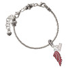 Silver Plated Medium Translucent Red Angel Wing - Silver Plated Twist Rope Bead Charm Dangle with Mini Year 2026 on a large hole bead bracelet Jewelry Ideas and Examples